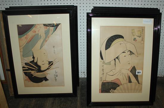 12 Japanese prints